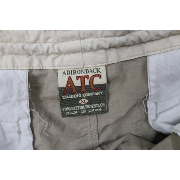 Vintage 90s Streetwear Mens XL Convertible Wide Leg Cargo Pants Shorts Beige - Picture 7 of 13